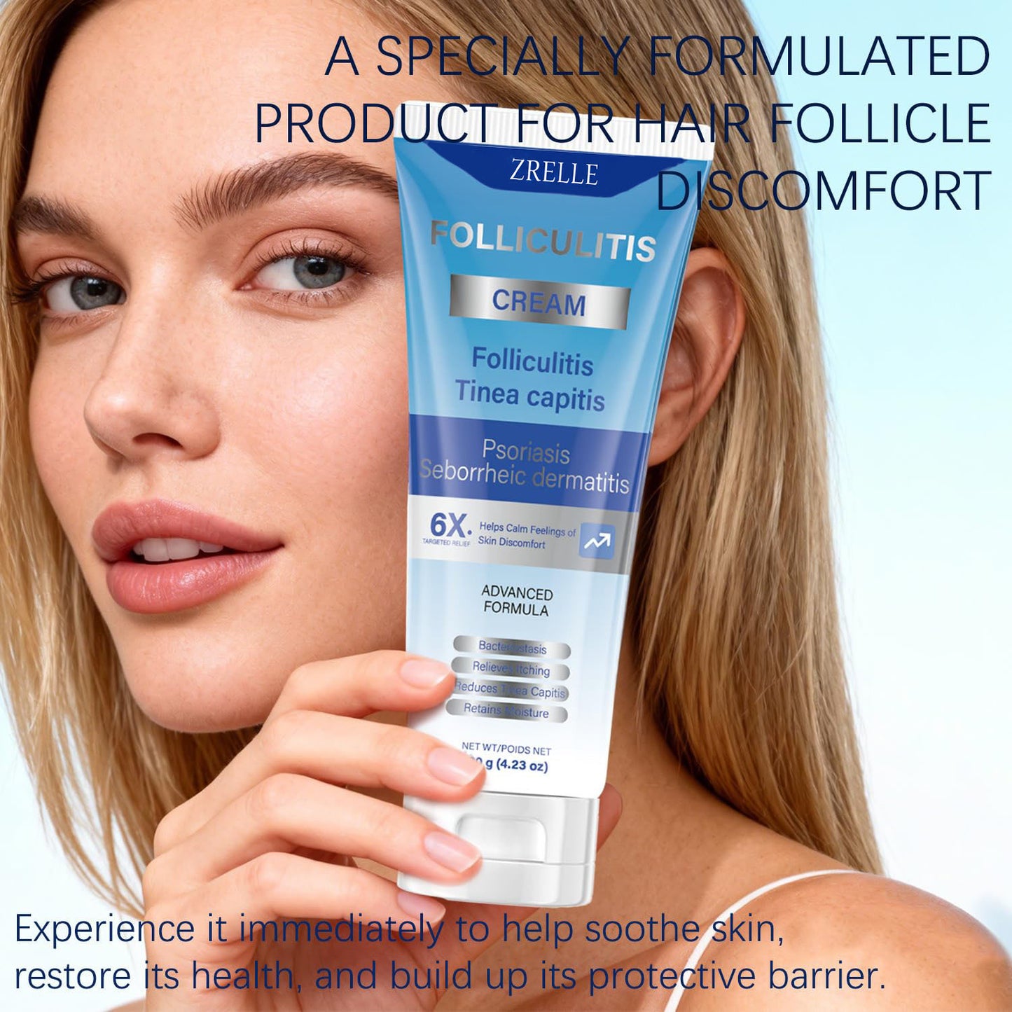 Folliculitis Cream | Soothes & Helps Clear Bumps on Scalp, Face, Body & Butt | for Ingrown Hairs, Razor Bumps & Acne | 120g (01)