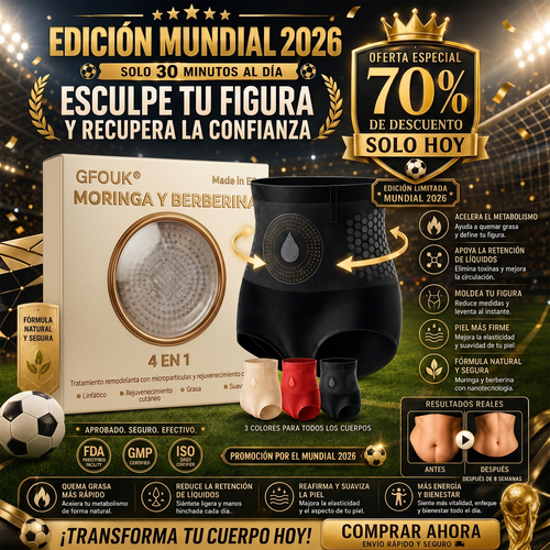 🙆‍♀️🙆‍♀️ GFOUK® 2026 Versión Mejorada Plus | 🥰 Shorts Quemagrasas 4 en 1 con Moringa, Berberina y Micro-Partículas Esculpidoras