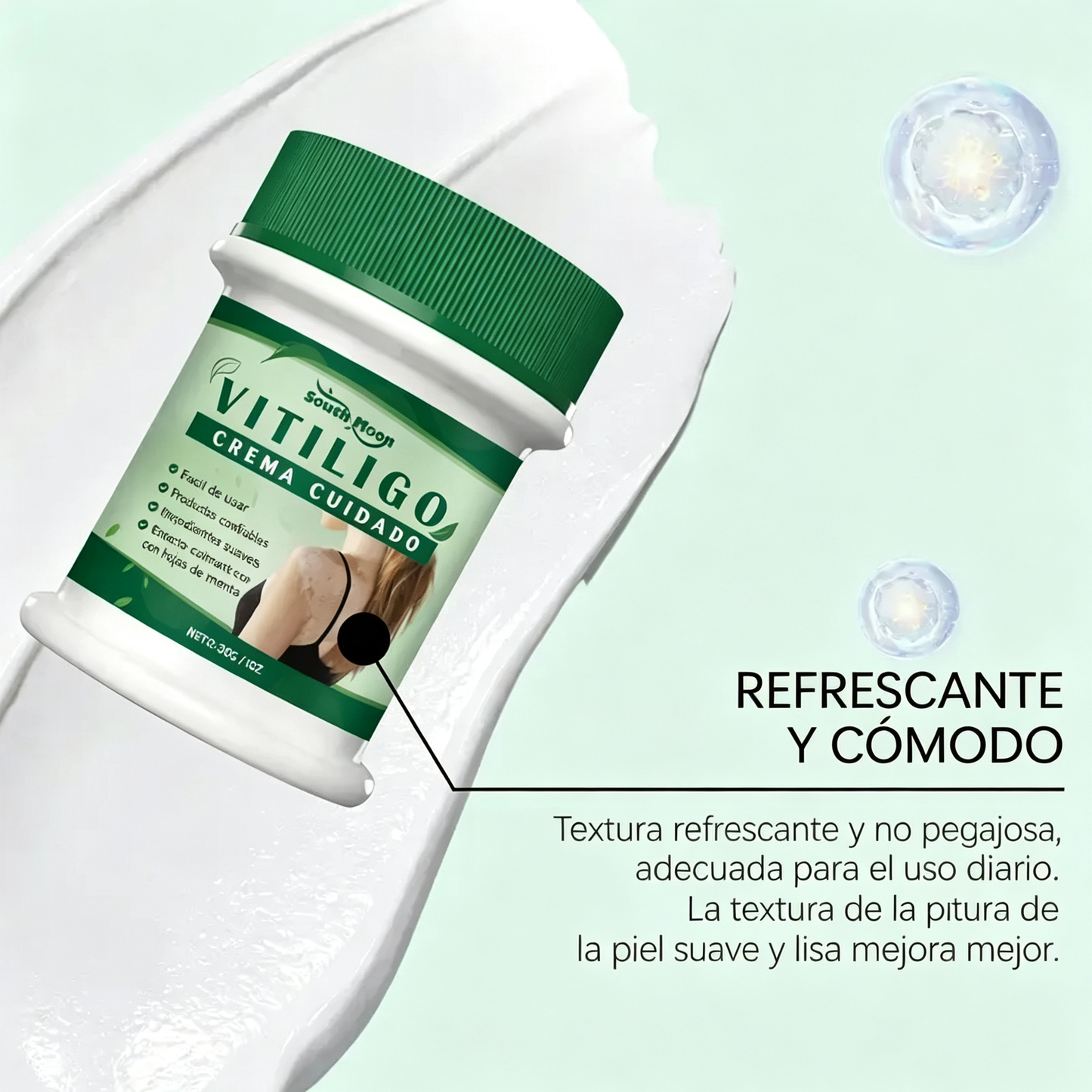 Crema de cuidado para piel con manchas blancas
