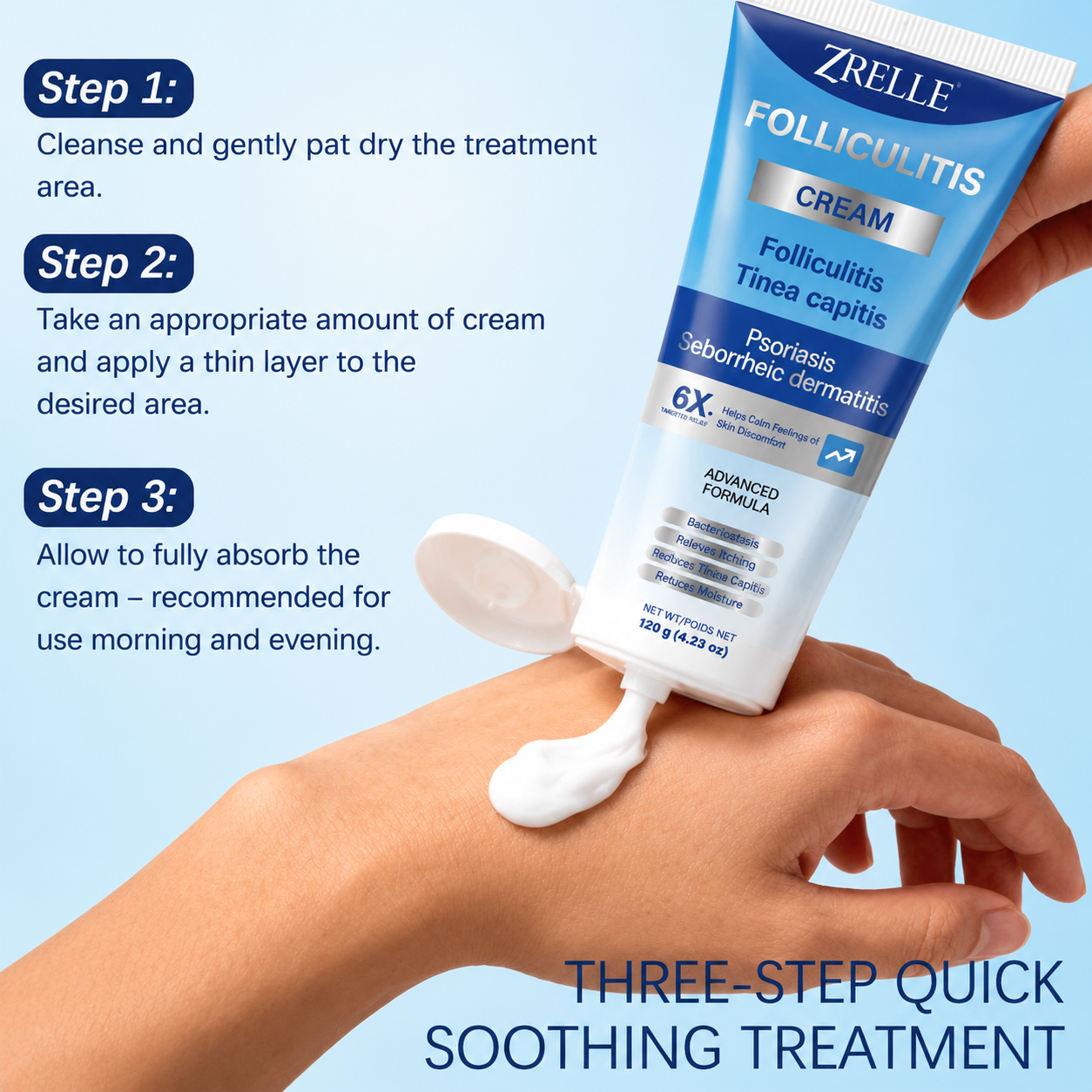 Folliculitis Cream | Soothes & Helps Clear Bumps on Scalp, Face, Body & Butt | for Ingrown Hairs, Razor Bumps & Acne | 120g (01)