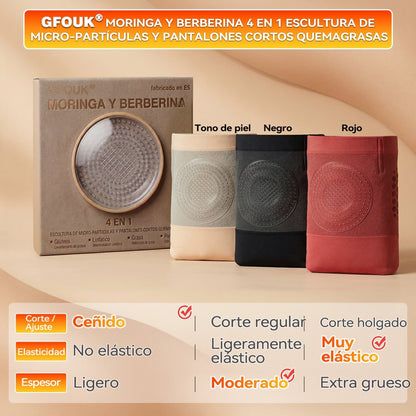 🙆‍♀️🙆‍♀️ GFOUK® 2026 Versión Mejorada Plus | 🥰 Shorts Quemagrasas 4 en 1 con Moringa, Berberina y Micro-Partículas Esculpidoras