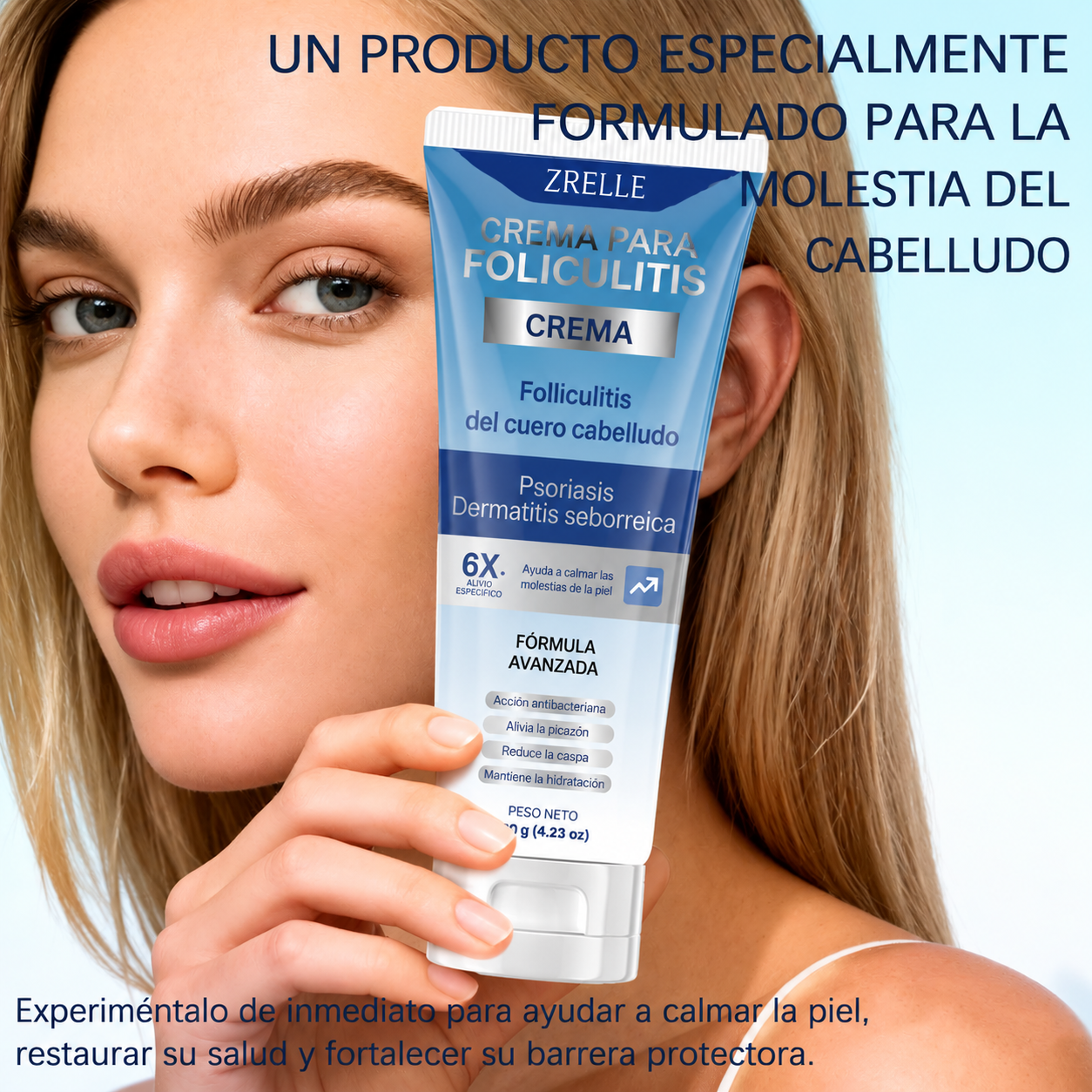 Crema para la foliculitis | Calma y ayuda a eliminar los granitos del cuero cabelludo, la cara, el cuerpo y los glúteos | Para vellos encarnados, irritación por afeitado y acné