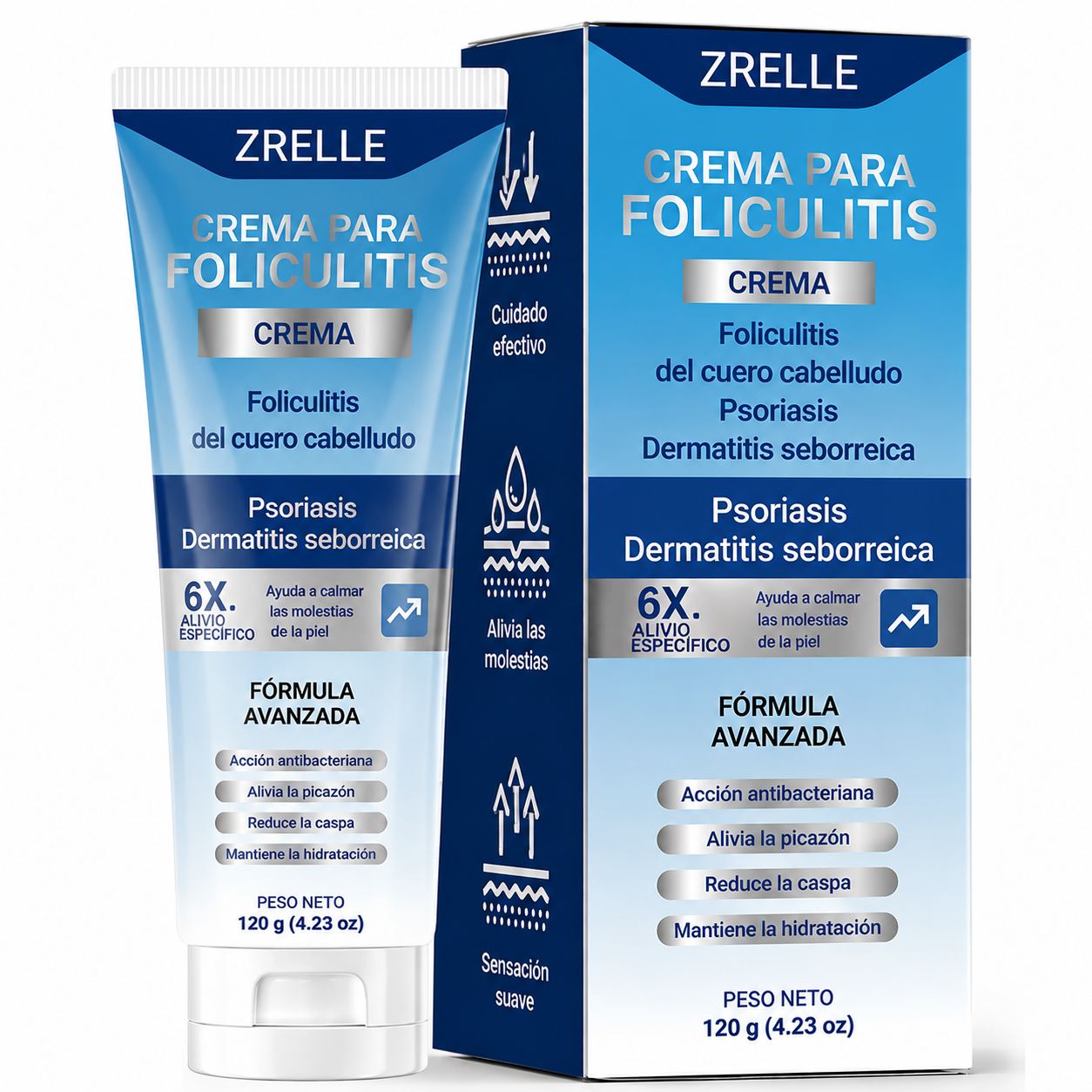 Crema para la foliculitis | Calma y ayuda a eliminar los granitos del cuero cabelludo, la cara, el cuerpo y los glúteos | Para vellos encarnados, irritación por afeitado y acné