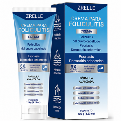 Crema para la foliculitis | Calma y ayuda a eliminar los granitos del cuero cabelludo, la cara, el cuerpo y los glúteos | Para vellos encarnados, irritación por afeitado y acné