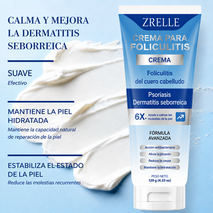 Crema para la foliculitis | Calma y ayuda a eliminar los granitos del cuero cabelludo, la cara, el cuerpo y los glúteos | Para vellos encarnados, irritación por afeitado y acné