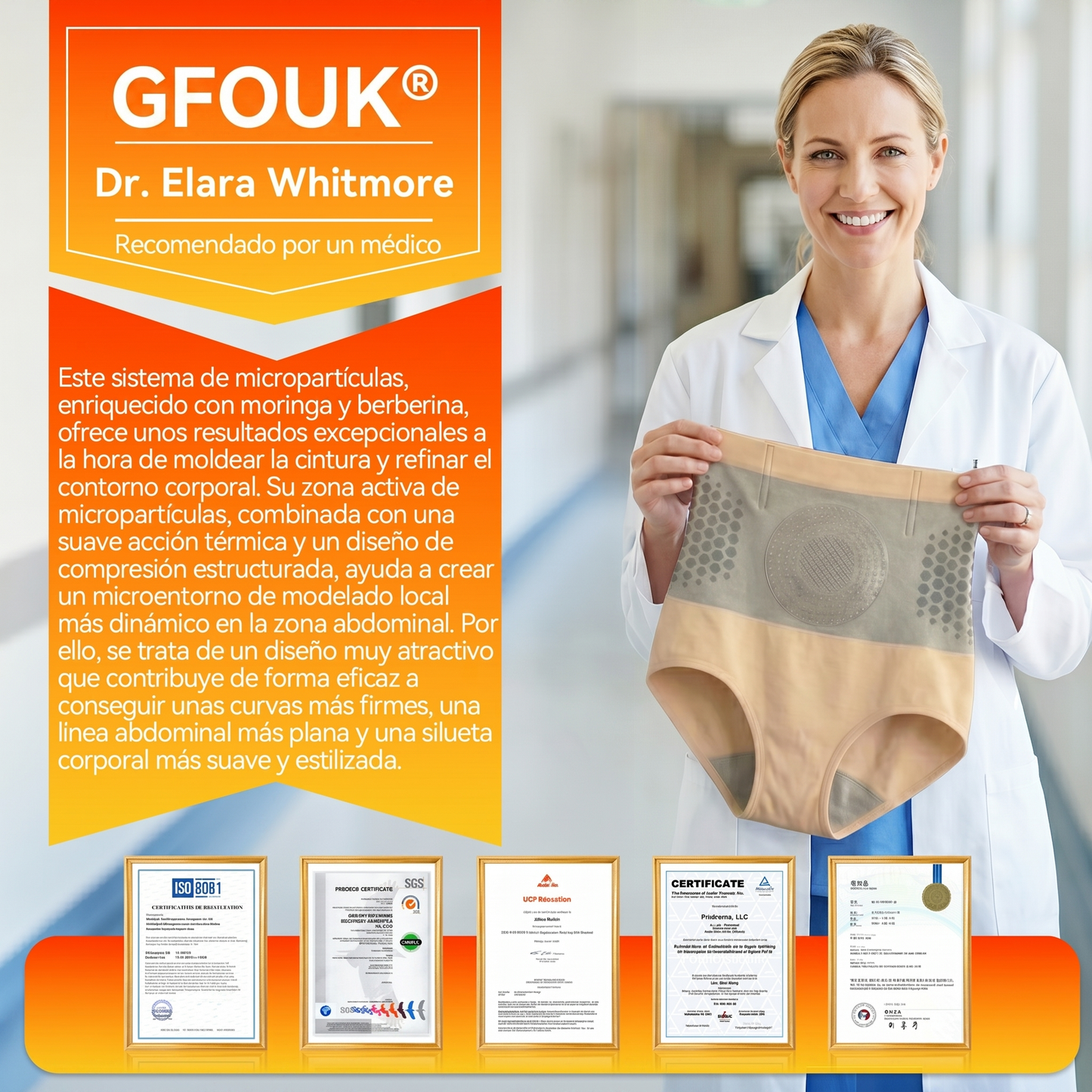 🙆‍♀️🙆‍♀️ GFOUK® 2026 Versión Mejorada Plus | 🥰 Shorts Quemagrasas 4 en 1 con Moringa, Berberina y Micro-Partículas Esculpidoras