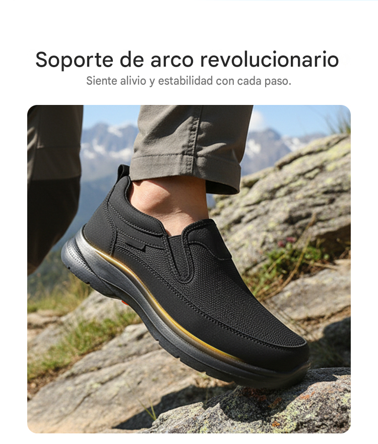 Zapatillas ortopédicas sin cordones para hombre, transpirables y cómodas con plantillas de espuma viscoelástica.