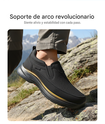 Zapatillas ortopédicas sin cordones para hombre, transpirables y cómodas con plantillas de espuma viscoelástica.